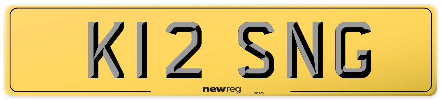K12 SNG Rear Number Plate