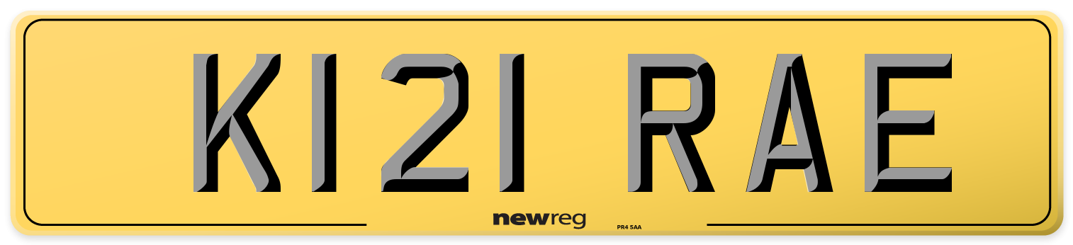 K121 RAE Rear Number Plate