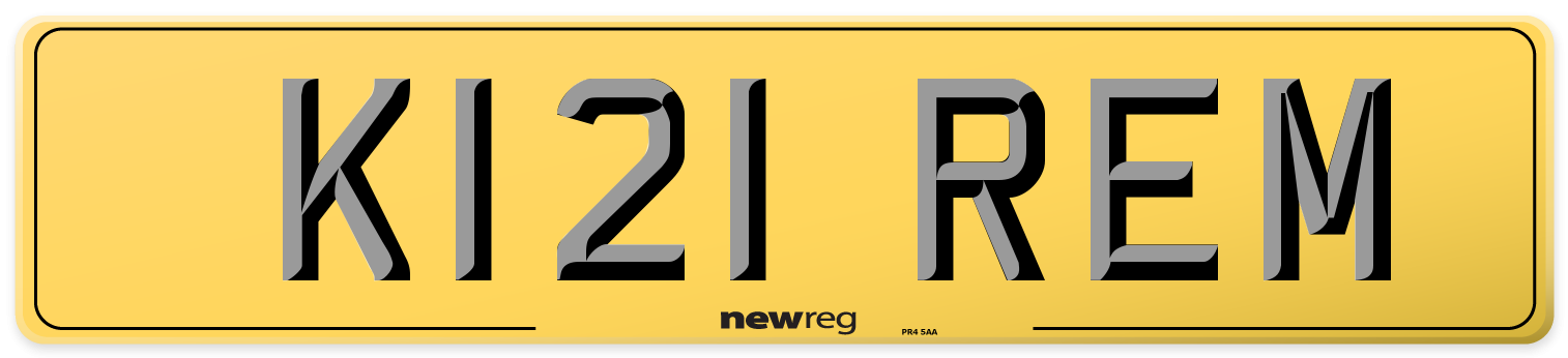 K121 REM Rear Number Plate