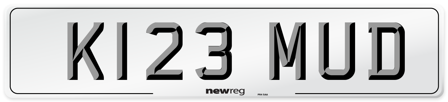 K123 MUD Front Number Plate