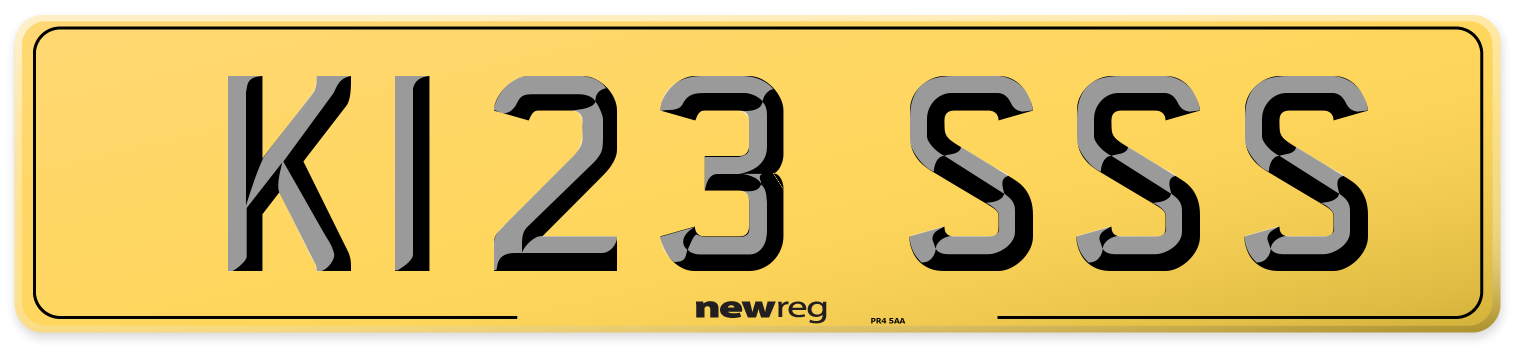 K123 SSS Rear Number Plate