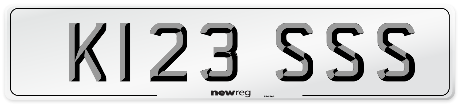 K123 SSS Front Number Plate