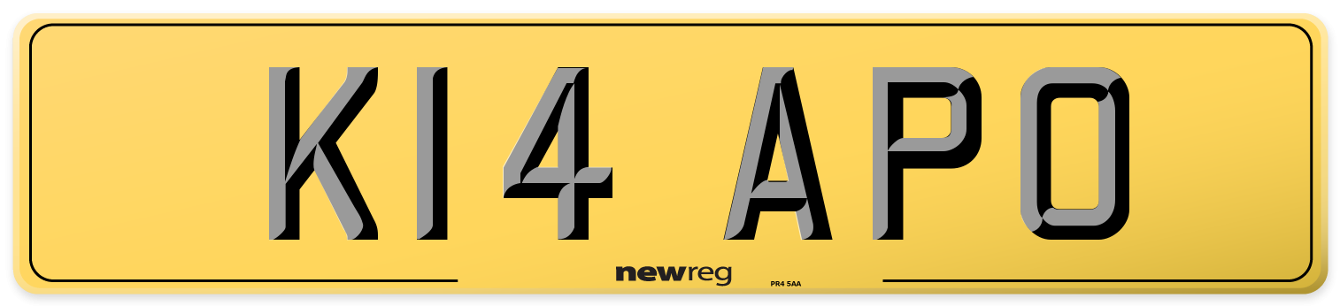 K14 APO Rear Number Plate