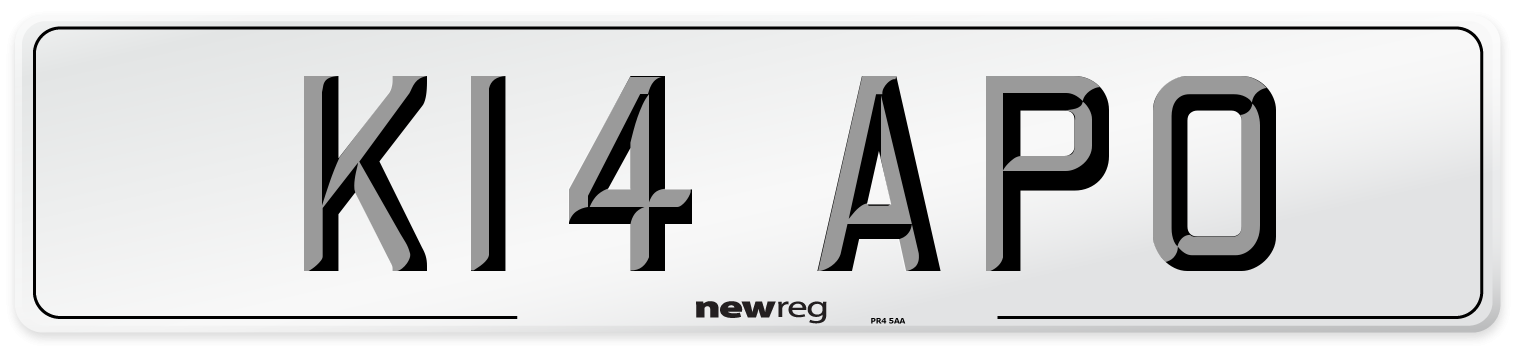 K14 APO Front Number Plate