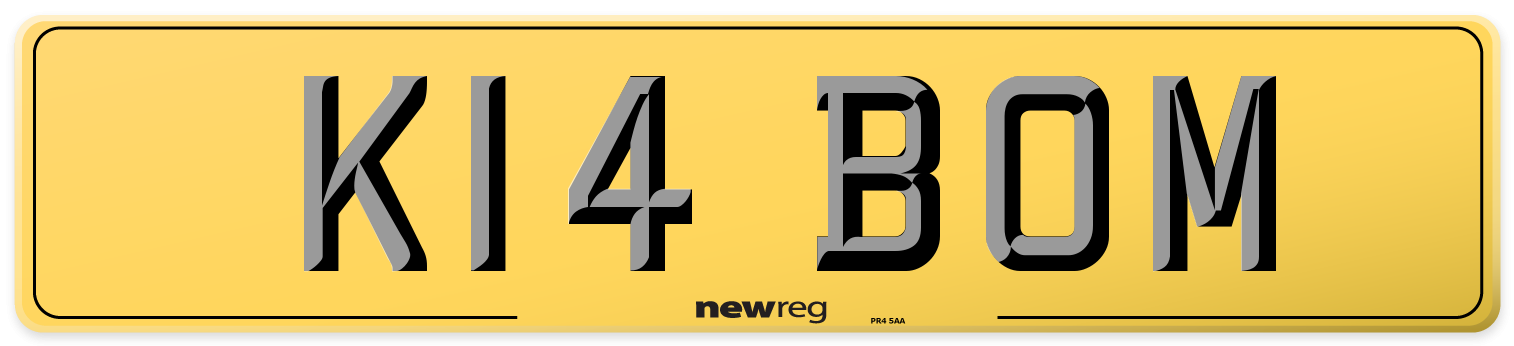 K14 BOM Rear Number Plate