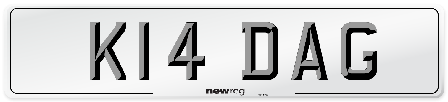 K14 DAG Front Number Plate