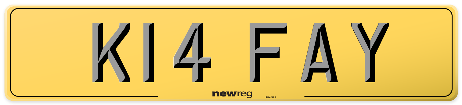 K14 FAY Rear Number Plate