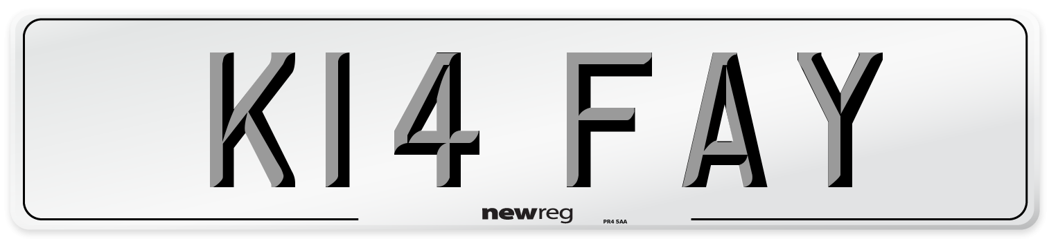 K14 FAY Front Number Plate