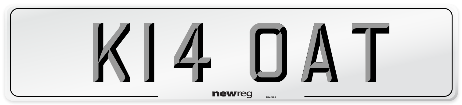 K14 OAT Front Number Plate