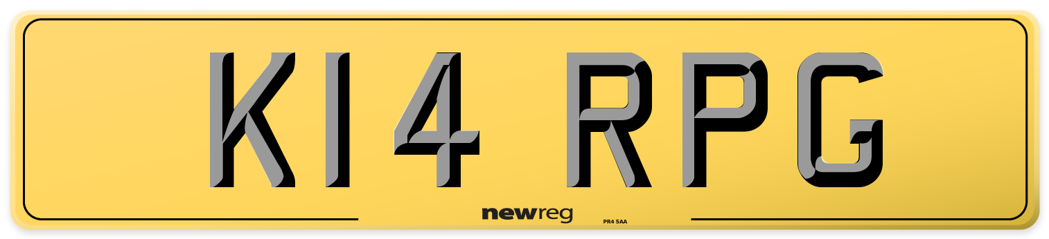 K14 RPG Rear Number Plate