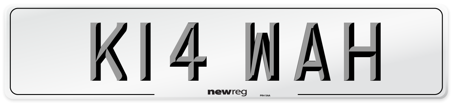 K14 WAH Front Number Plate