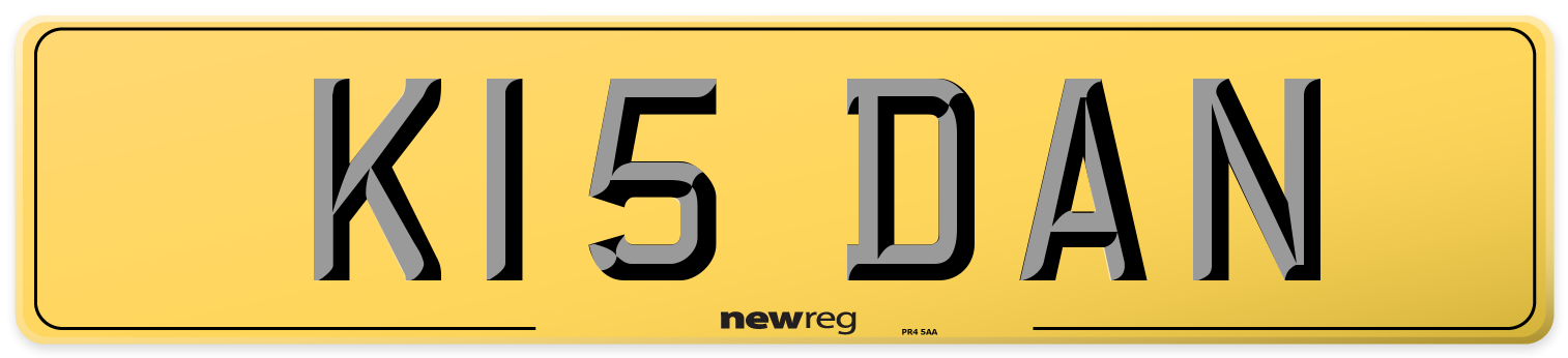 K15 DAN Rear Number Plate