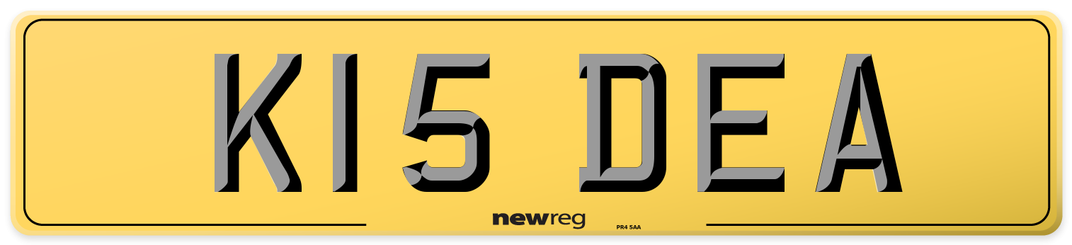 K15 DEA Rear Number Plate