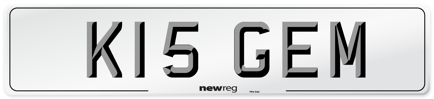 K15 GEM Front Number Plate