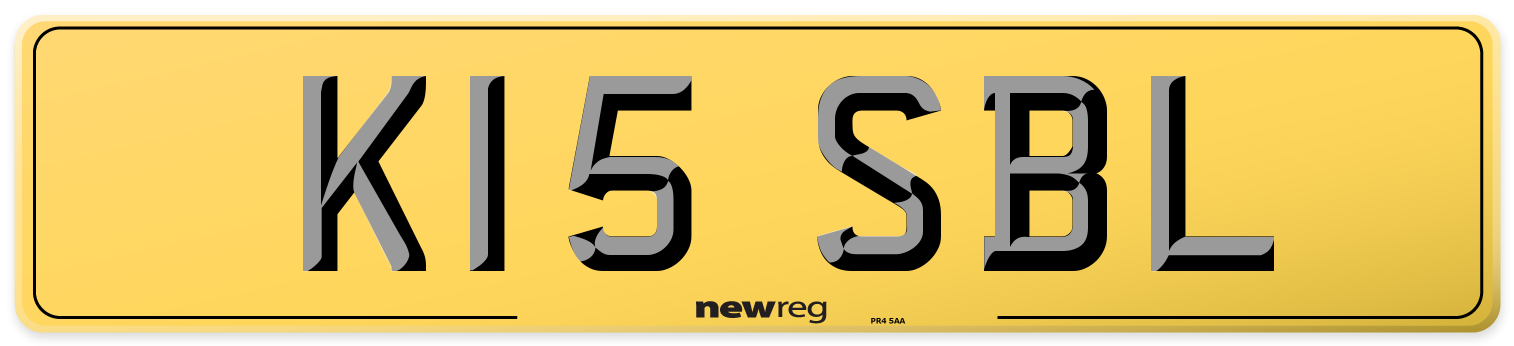K15 SBL Rear Number Plate