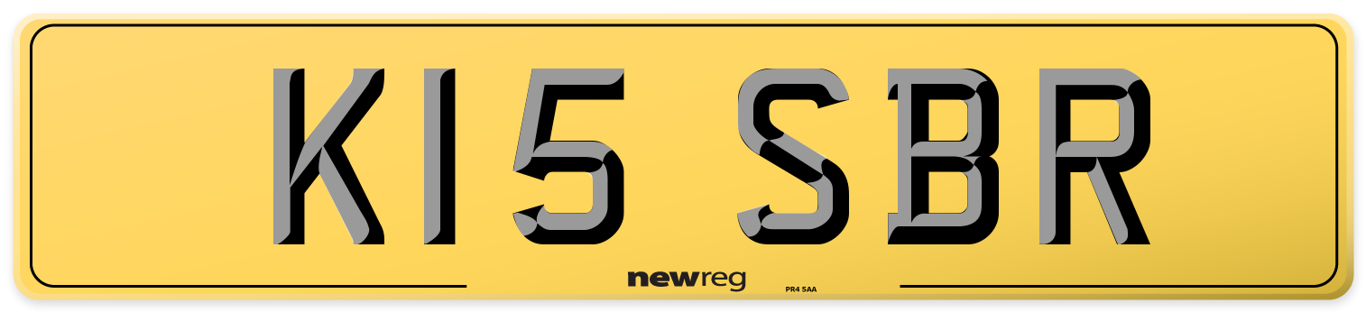K15 SBR Rear Number Plate