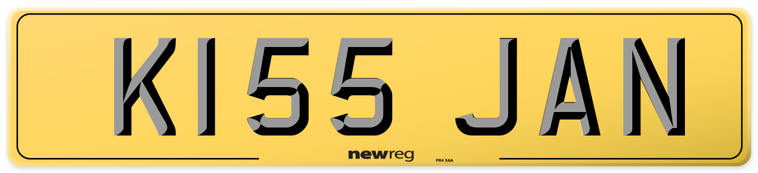 K155 JAN Rear Number Plate