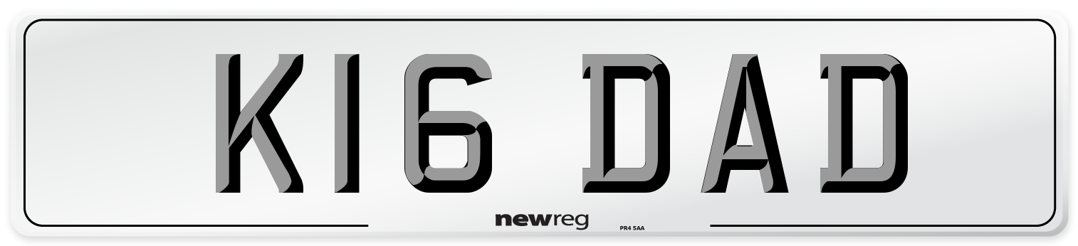 K16 DAD Front Number Plate