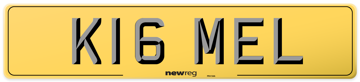 K16 MEL Rear Number Plate