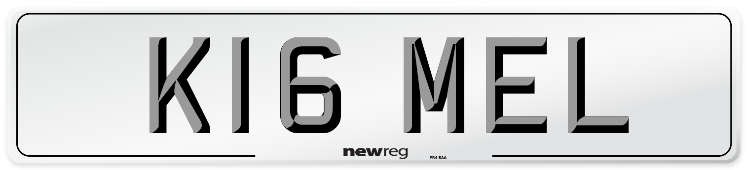 K16 MEL Front Number Plate