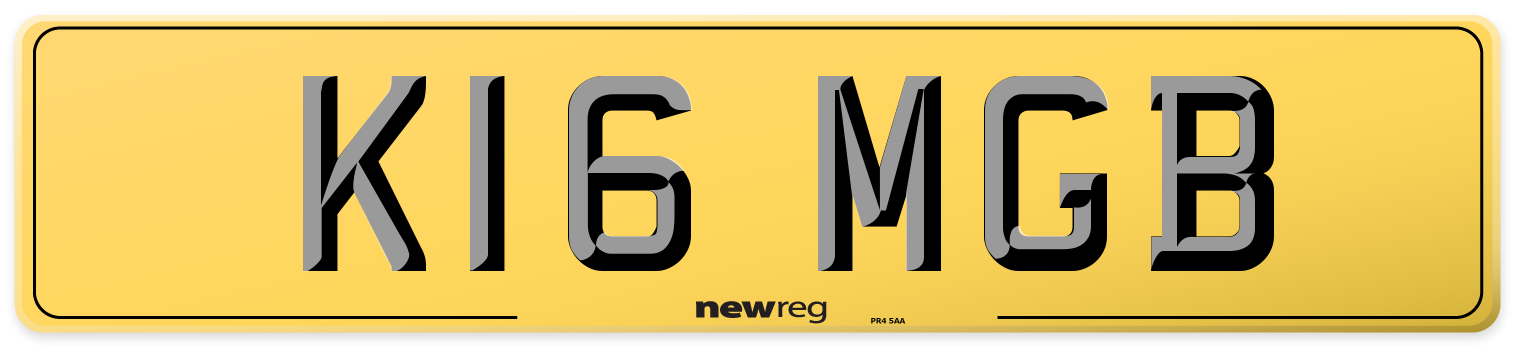 K16 MGB Rear Number Plate