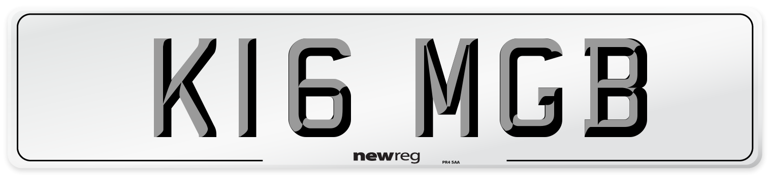 K16 MGB Front Number Plate