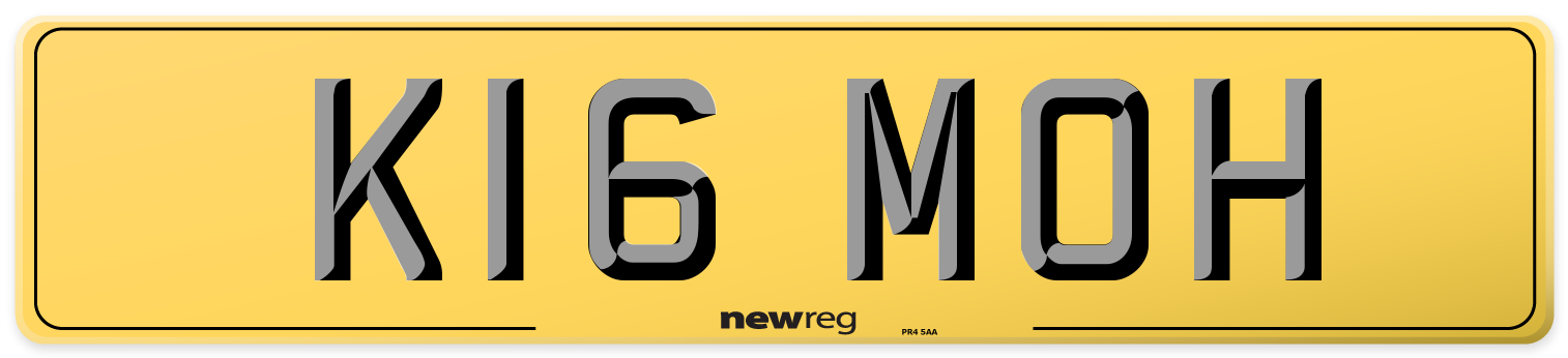 K16 MOH Rear Number Plate