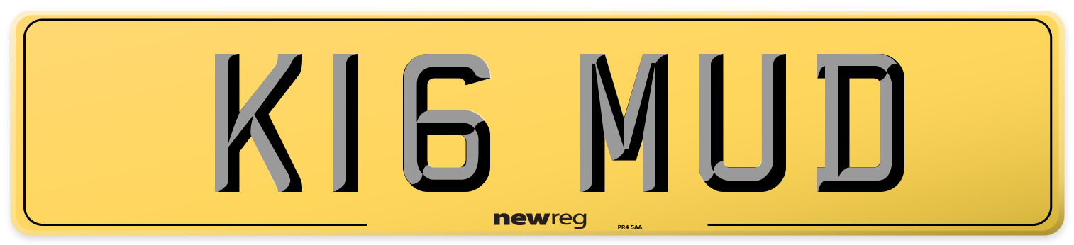 K16 MUD Rear Number Plate