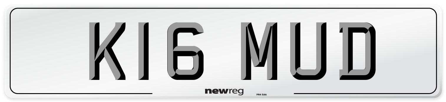 K16 MUD Front Number Plate