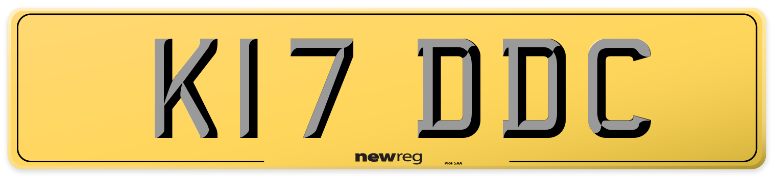 K17 DDC Rear Number Plate
