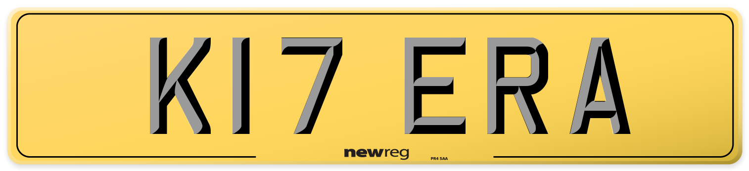 K17 ERA Rear Number Plate