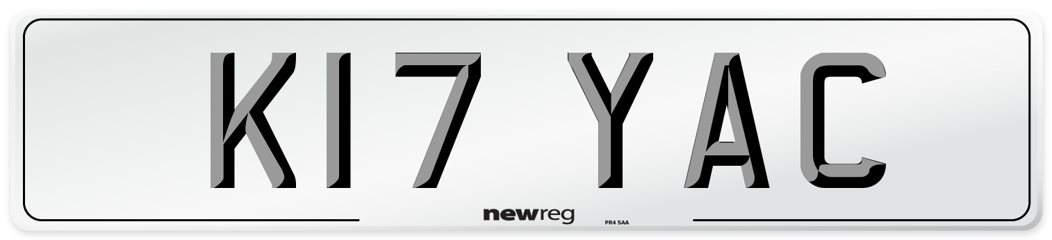 K17 YAC Front Number Plate