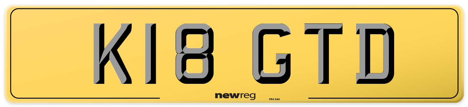 K18 GTD Rear Number Plate