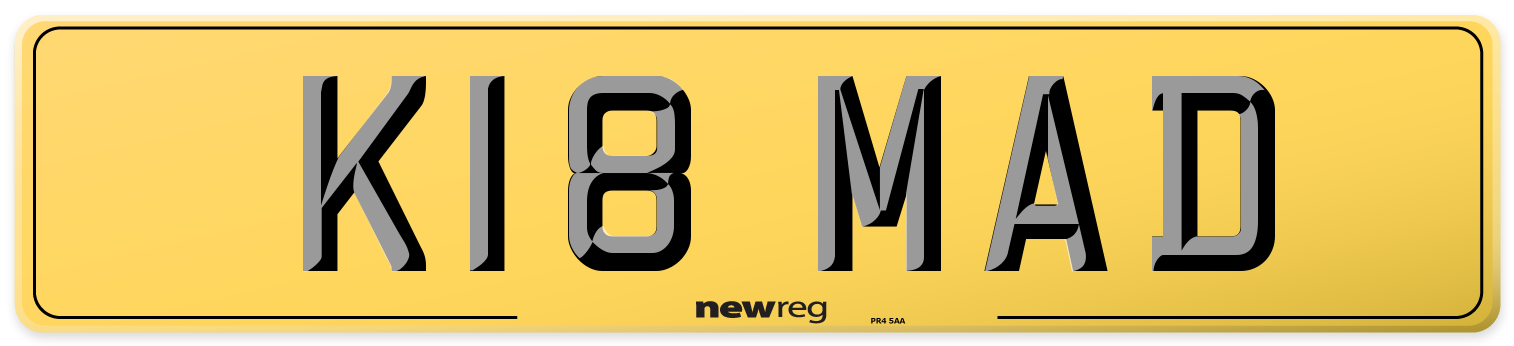 K18 MAD Rear Number Plate