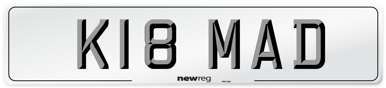 K18 MAD Front Number Plate