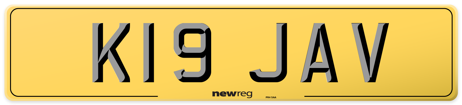 K19 JAV Rear Number Plate
