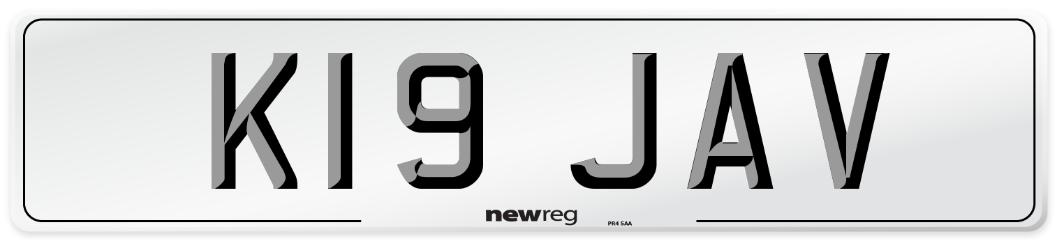 K19 JAV Front Number Plate