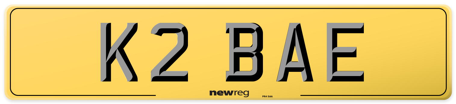 K2 BAE Rear Number Plate