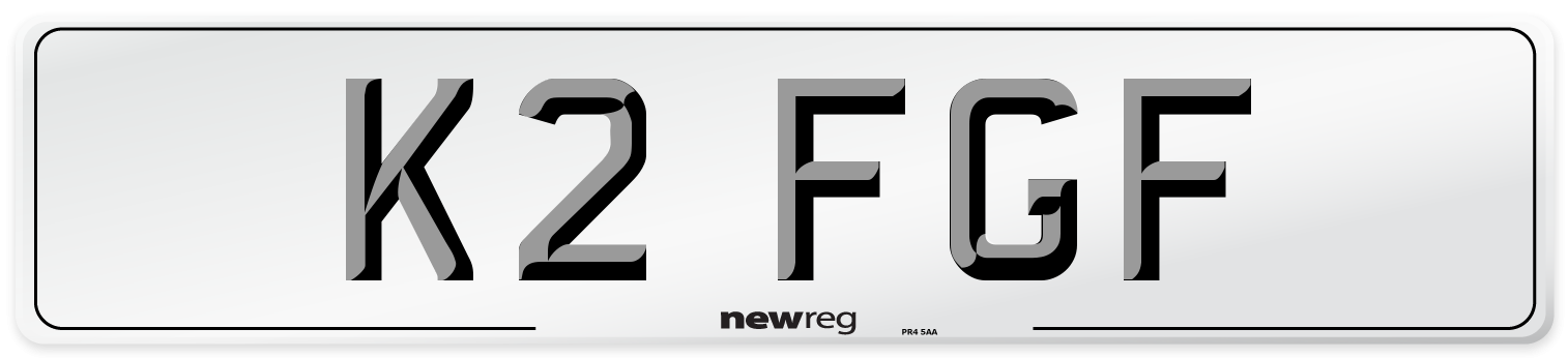K2 FGF Front Number Plate