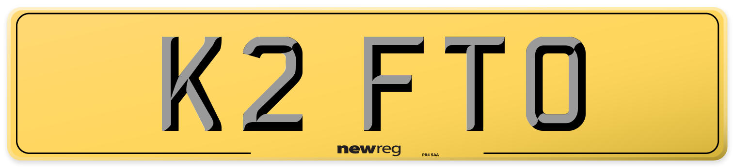 K2 FTO Rear Number Plate