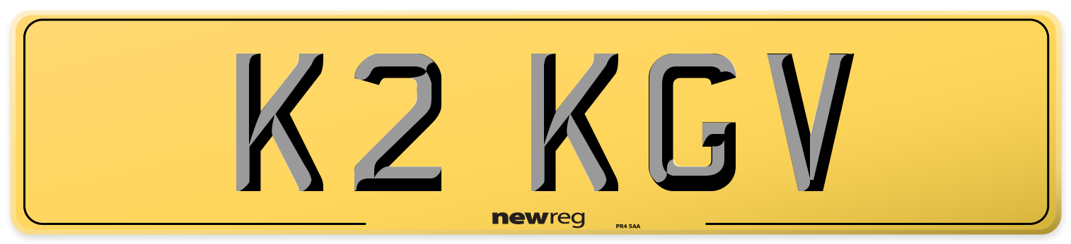 K2 KGV Rear Number Plate