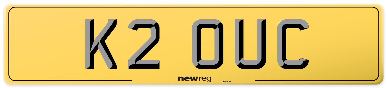 K2 OUC Rear Number Plate