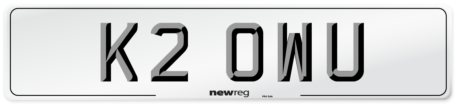 K2 OWU Front Number Plate
