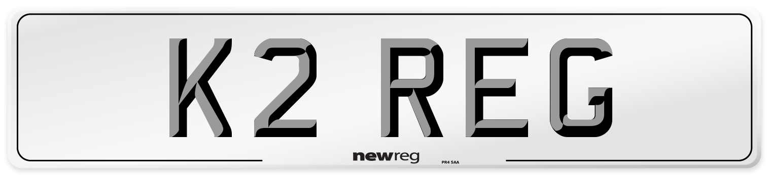 K2 REG Front Number Plate