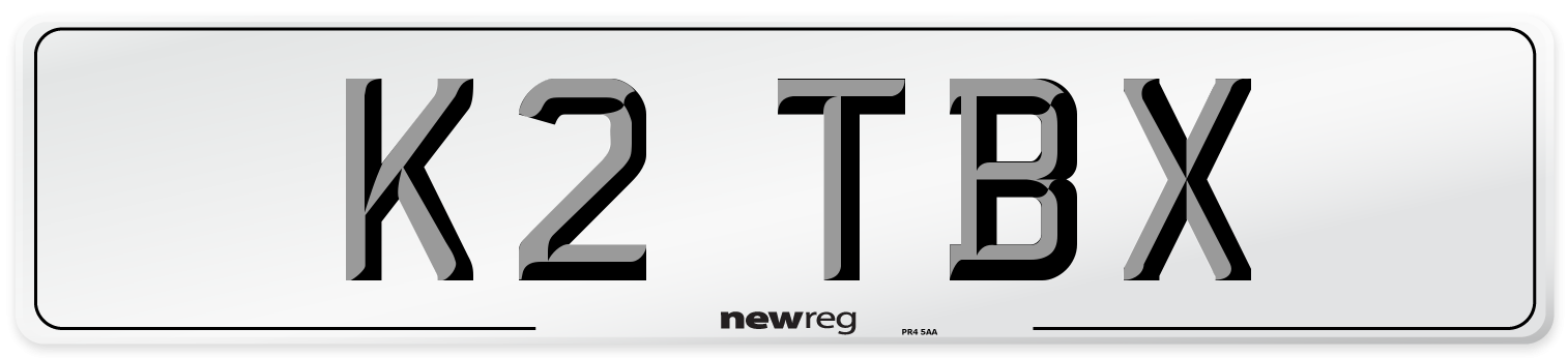 K2 TBX Front Number Plate