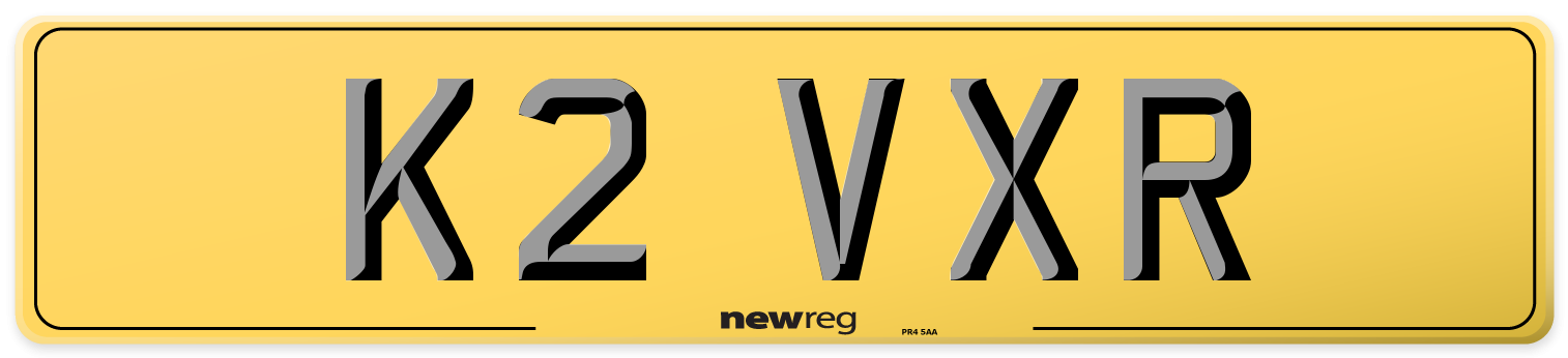 K2 VXR Rear Number Plate