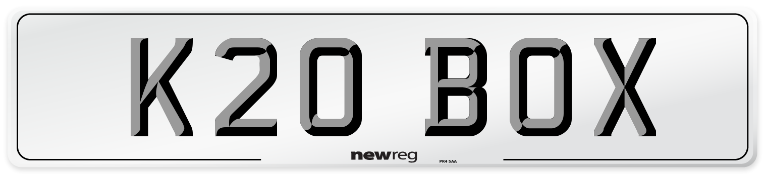 K20 BOX Front Number Plate