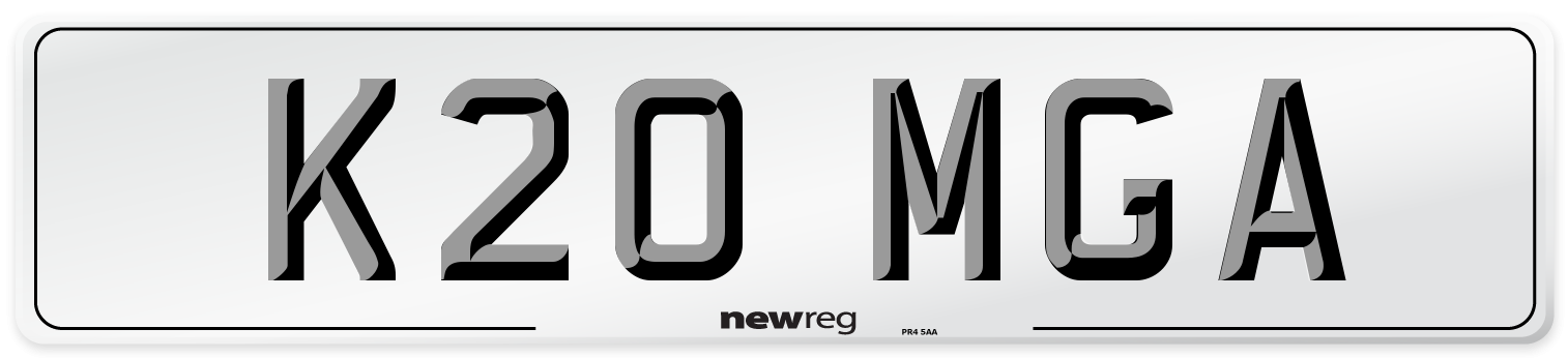 K20 MGA Front Number Plate