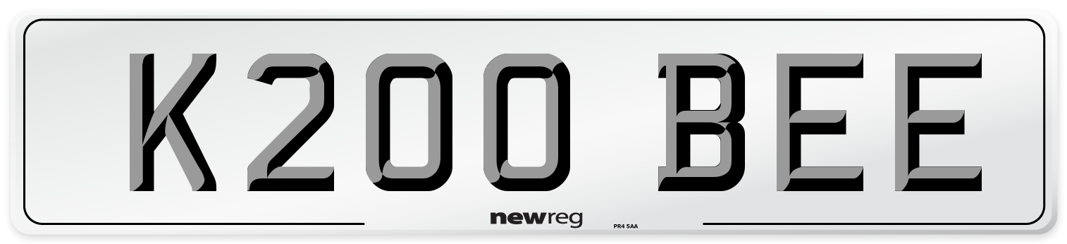 K200 BEE Front Number Plate