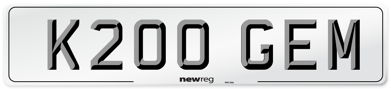 K200 GEM Front Number Plate